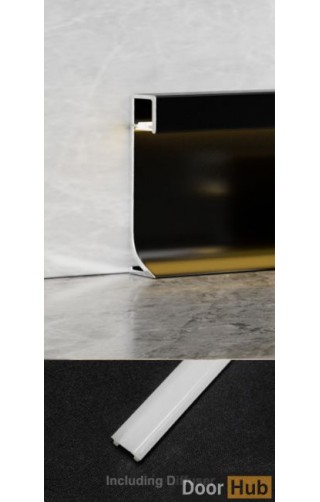 8cm Surface-Mounted LED Skirting | FLL-A-9-A8 Visible Light Strip Baseboard | DoorHub UAE